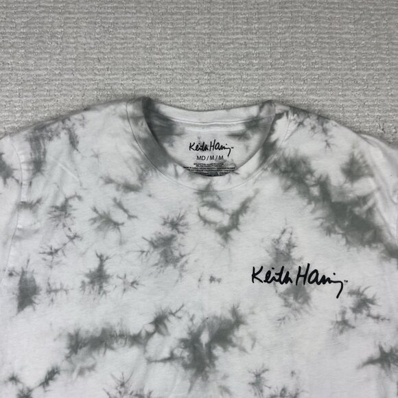 Keith Haring Graphic Gray Tie Dye T-Shirt Full Circle Dancing Graphic Size M - Picture 10 of 16